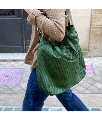 Sac RE EDITION en Cuir Perforé Vert Jusqu'à 80% De Réduction