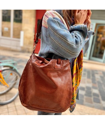 Sac RE EDITION en Cuir Perforé Caramel Les magasins à Paris et en Île-de-France