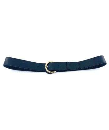 Ceinture en Cuir Noir Boucle Ronde Dorée le concept de la Pate a emporter 