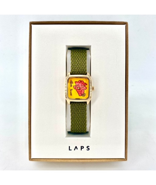 Montre PRIMA HINDI Bracelet Perlon Olive chez Cornerstreet bien 