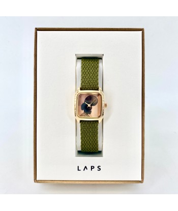 Montre PRIMA FOULAH Bracelet Perlon Olive des créatures d'habitude