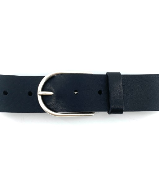 Ceinture Boucle Arrondie en Cuir Noir le des métaux précieux