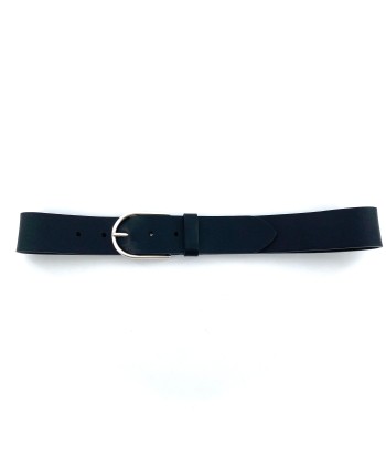 Ceinture Boucle Arrondie en Cuir Noir le des métaux précieux