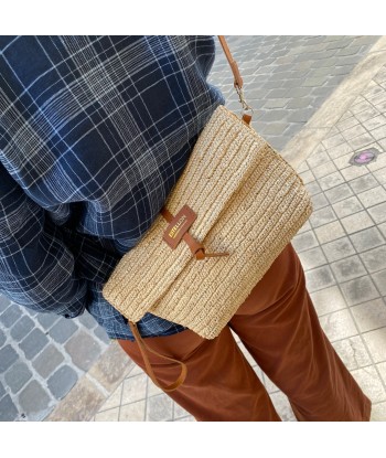 Sac PAROS en Raphia Naturel et Cuir Camel chez Cornerstreet bien 