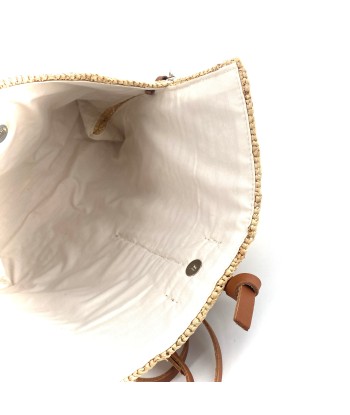 Sac PAROS en Raphia Naturel et Cuir Camel chez Cornerstreet bien 