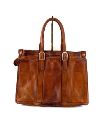 Sac Buckle en Cuir Golden Brown livraison gratuite