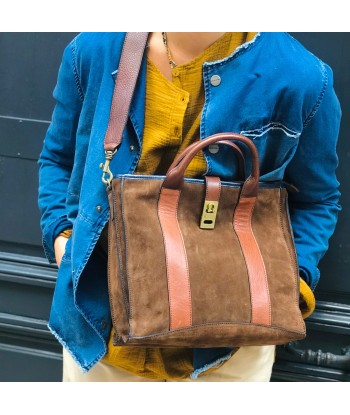 Sac IUANA en Cuir et Daim Brown outlet