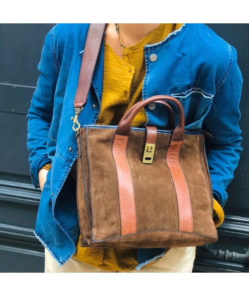 Sac IUANA en Cuir et Daim Brown outlet