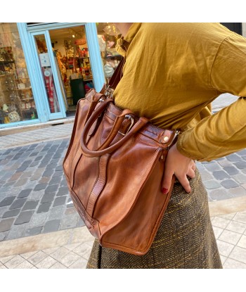 Sac Buckle en Cuir Golden Brown livraison gratuite