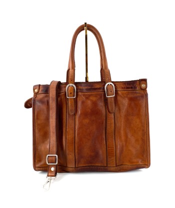 Sac Buckle en Cuir Golden Brown livraison gratuite