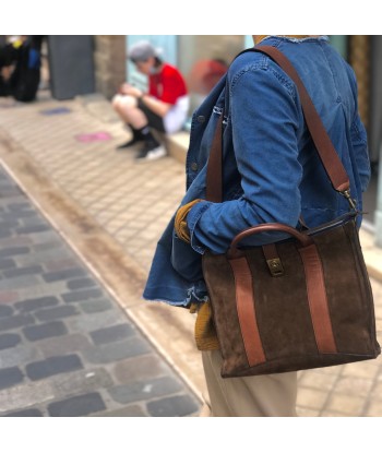 Sac IUANA en Cuir et Daim Brown outlet