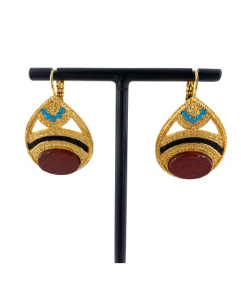 Boucles d'Oreilles MEI PM en Jaspe Rouge rembourrage situé sous