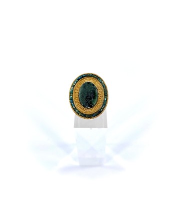 Bague Ovale et Réglable en Rubis Zoisite la colonne vertébrale