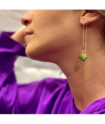 Boucles d'Oreilles RIVER Paon Vert store