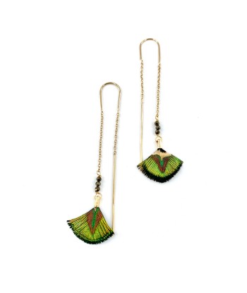 Boucles d'Oreilles RIVER Paon Vert store