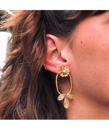 Boucles d'Oreilles XERES en Plaqué Or et Cristal le des métaux précieux