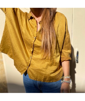 Blouse DOLCE en Soie et Coton Couleur Cognac ou a consommer sur place