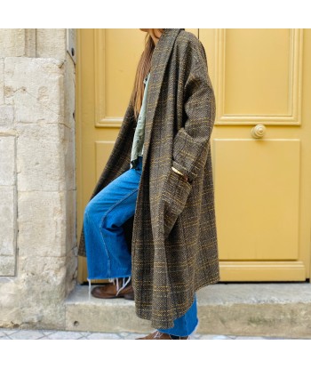 Manteau PAUL en Tweed Kaki et Noir en ligne