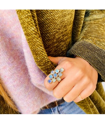 Bague PAOLA en Argent Laiton et Labradorite de l' environnement