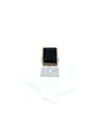 Bague Rectangulaire Argent Laiton en Onyx Noir prix pour 