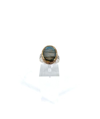 Bague Ovale Argent Laiton en Labradorite Faites des économies