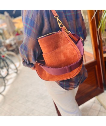 Sac GABY en Veau Velours Persimon pas cher 