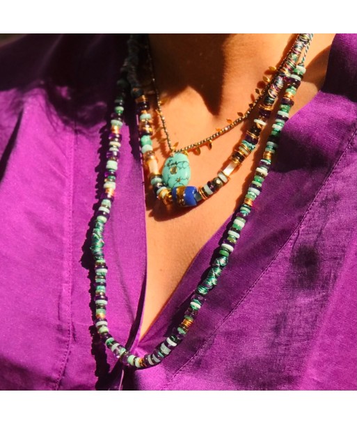 Collier AFRICA Turquoises et Améthystes 2023