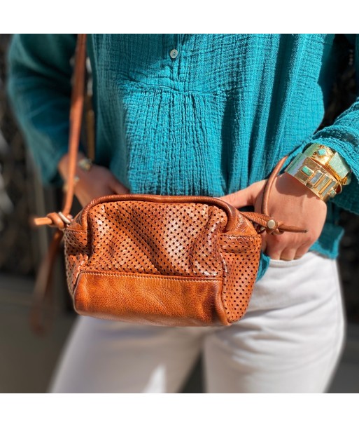 Sac CUBE en Cuir Perforé Camel prix pour 