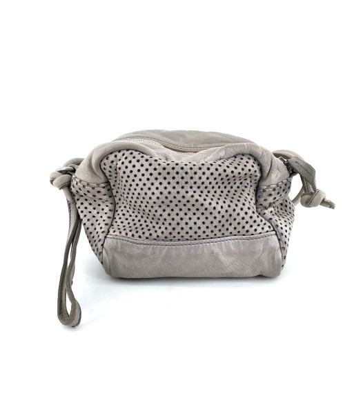 Sac CUBE en Cuir Perforé Gris Perle 2024