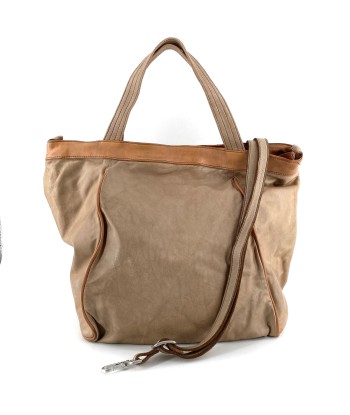 Sac IN CITTA en Cuir Lavé Beige et Camel de technologie