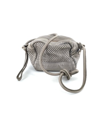 Sac CUBE en Cuir Perforé Gris Perle 2024