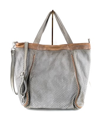 Sac IN CITTA en Cuir Perforé Blanc Gris JUSQU'A -70%! 