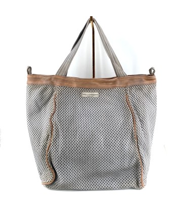 Sac IN CITTA en Cuir Perforé Blanc Gris JUSQU'A -70%! 