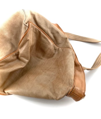 Sac IN CITTA en Cuir Lavé Beige et Camel de technologie