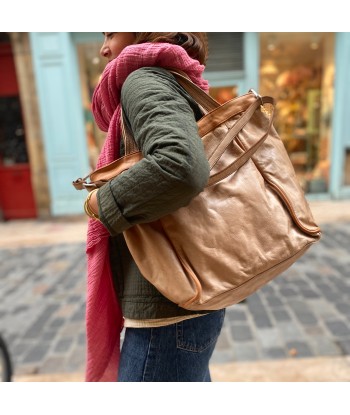 Sac IN CITTA en Cuir Lavé Beige et Camel de technologie