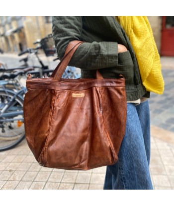 Sac IN CITTA en Cuir Lavé Camel commande en ligne