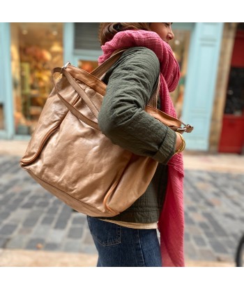 Sac IN CITTA en Cuir Lavé Beige et Camel de technologie