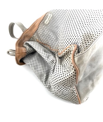 Sac IN CITTA en Cuir Perforé Blanc Gris JUSQU'A -70%! 