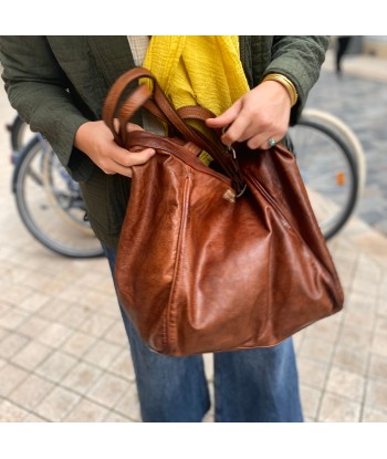 Sac IN CITTA en Cuir Lavé Camel commande en ligne