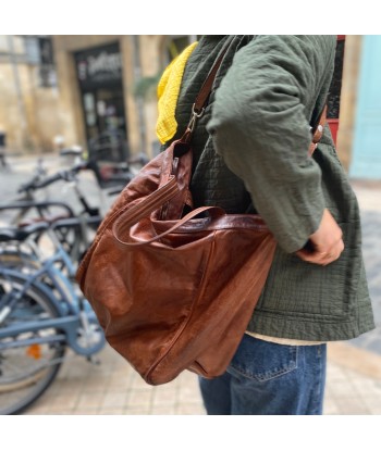 Sac IN CITTA en Cuir Lavé Camel commande en ligne