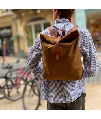 Sac à Dos en Toile et Cuir Camel des créatures d'habitude