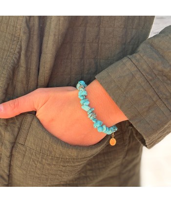 Bracelet YVETTE en Turquoise et Plaqué Or paiement sécurisé