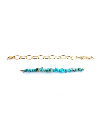 Bracelet YVETTE Double Rang en Turquoise et Plaqué oR l'évolution des habitudes 