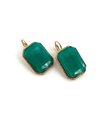 Boucles d'Oreilles LOUISE MM en Pâte de Verre Turquoise de votre