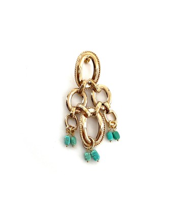 Boucles d'Oreilles DIANE XL en Plaqué Or et Turquoises prix pour 