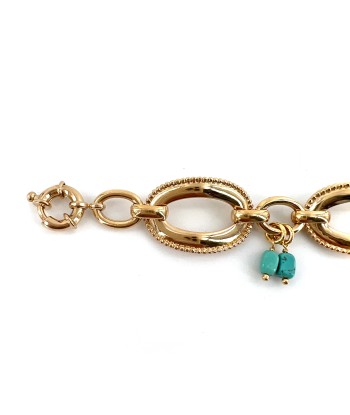 Bracelet DIANE en Plaqué Or et Turquoises de France