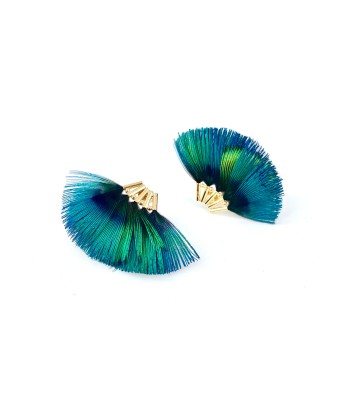 Boucles d'Oreilles Puces Paon Bleu acheter en ligne