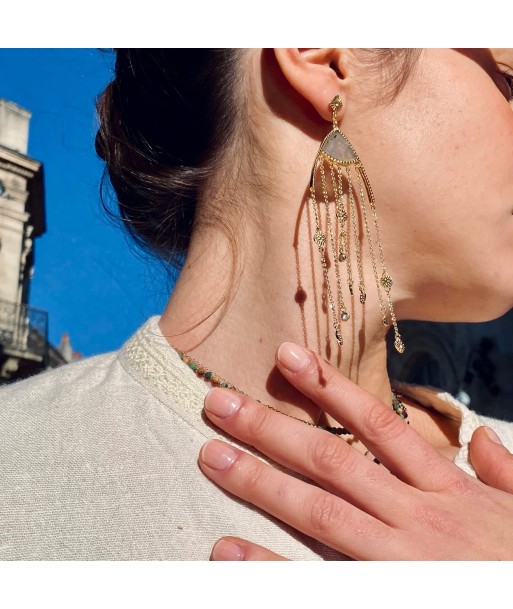 Boucles d'Oreilles Pendantes MINA Labradorite l'achat 