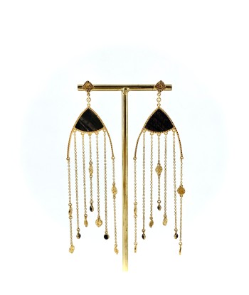 Boucles d'Oreilles pendantes MINA Onyx texturé pas cher