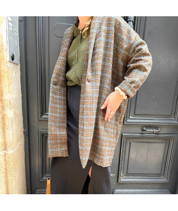 Manteau TOM à Petits Carreaux Marron et Noir Moucheté Multicolore votre restaurant rapide dans 